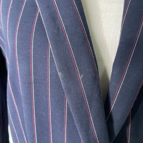 Rag & Bone Women's Blue Striped One Button Cotton Wool Blazer Size 4 - Picture 8 of 13